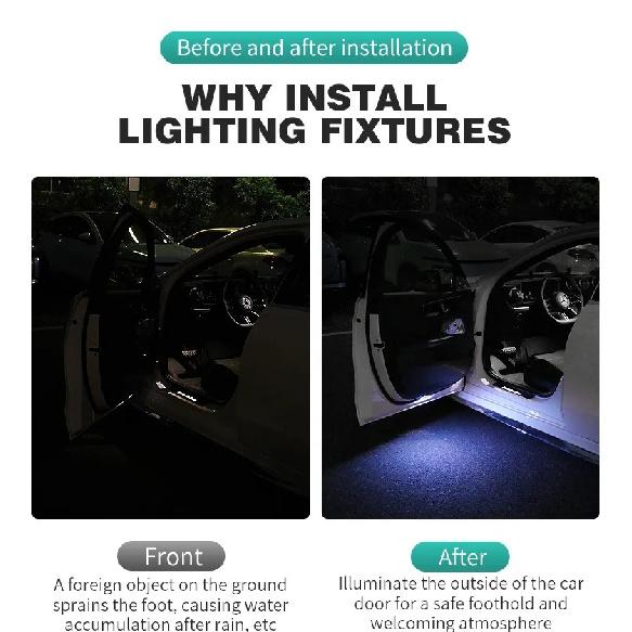 LED Car Door Lights Welcome Light Magnetic Control USB Charging Auto Open Door Safe Anti-collision Emergency Warning Signal Lamp