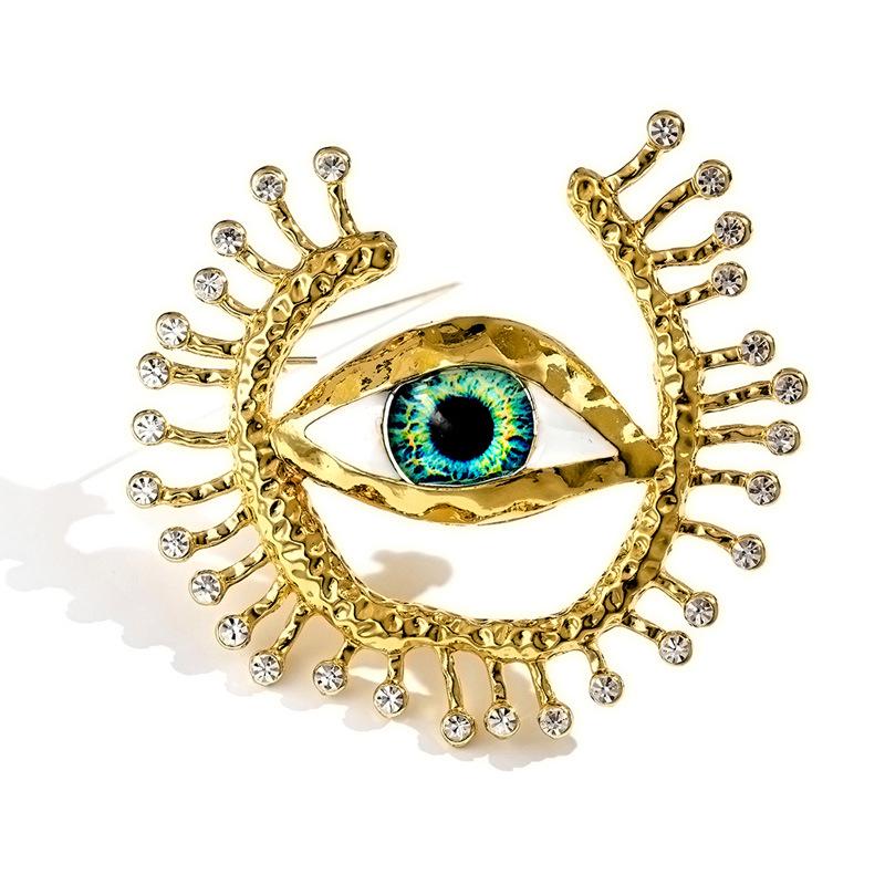 Dilly Snow Blue Evil Eye Brooch - Retro Corsage Pin with Turkish & American Influence