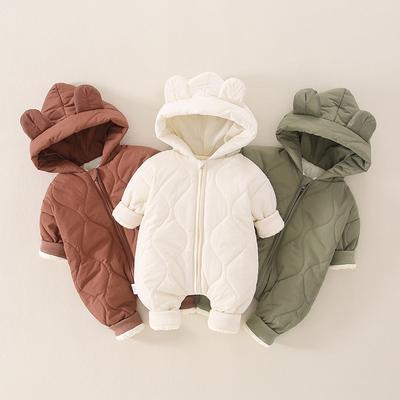 Gemütlicher Verdickter Strampler mit Reißverschluss für Baby Jungen & Mädchen | Lockere Passform, Baby Junge Winterkleidung, Gemütliche Babykleidung