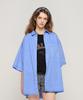 Cargo Bros For Woman Pigment Washed Oversized Short Sleeve Shirt (Light Blue)