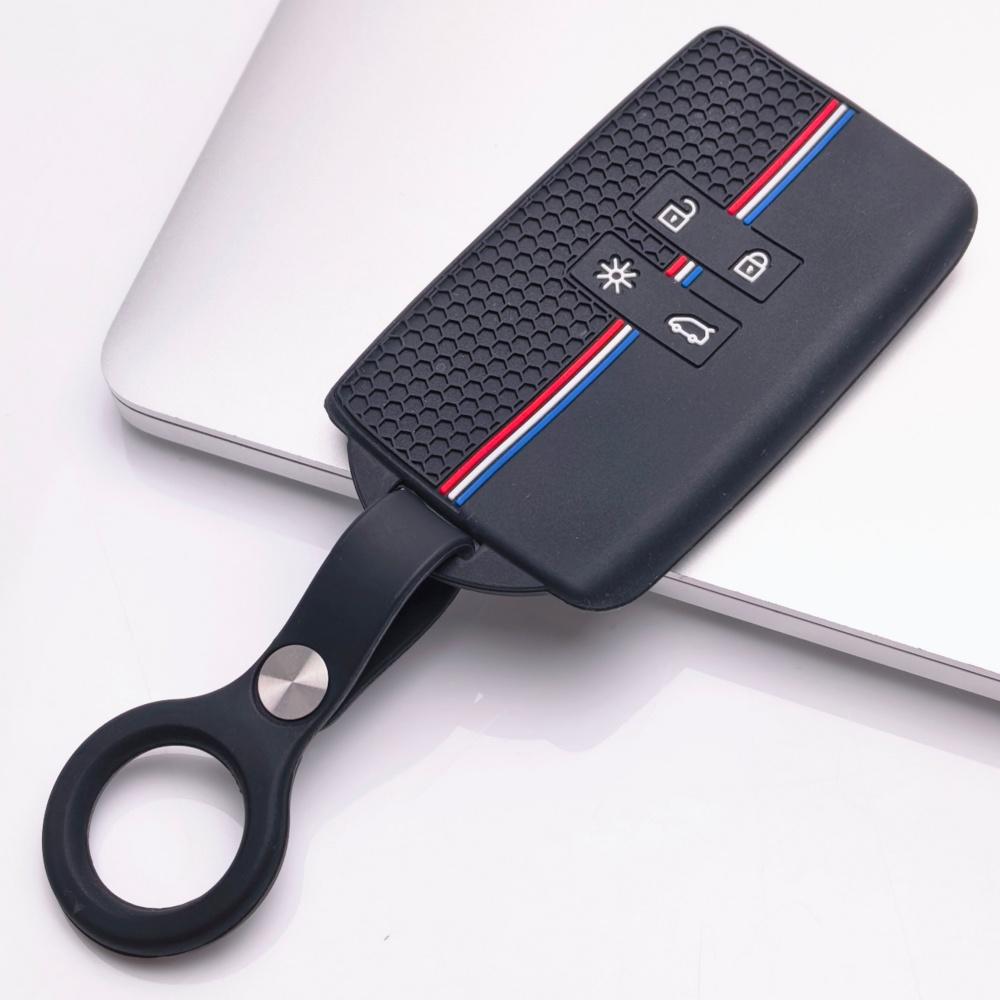 Silicone Key Fob Cover Compatible with Renault Koleos Kadjar Megane Talisman Espace Captur Arkana This textured anti scratch key case featuring lock чёрный