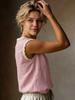 2026 New Women's Retro Loose Sleeveless Linen Shirt with Lace Patchwork