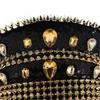 Sequins Captain Hat Crystal Sailor Hat for Disco House Cocktail Parties Vacation Sparkly Crystal for Comedian Actor