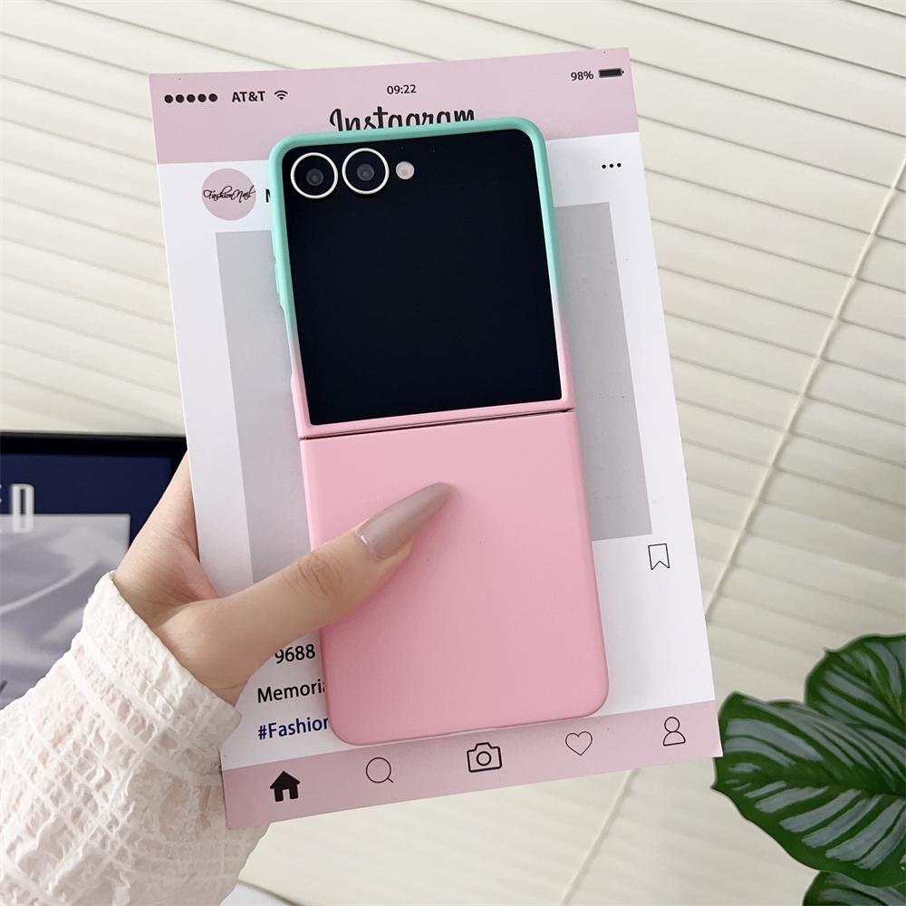 Luxury Matte Gradient Phone Case for Samsung Galaxy Z Flip 7 FE 6 5 4 3 Liquid Silicone Ultra Thin Shockproof Protect Soft Cover Skin Feel Back Shell