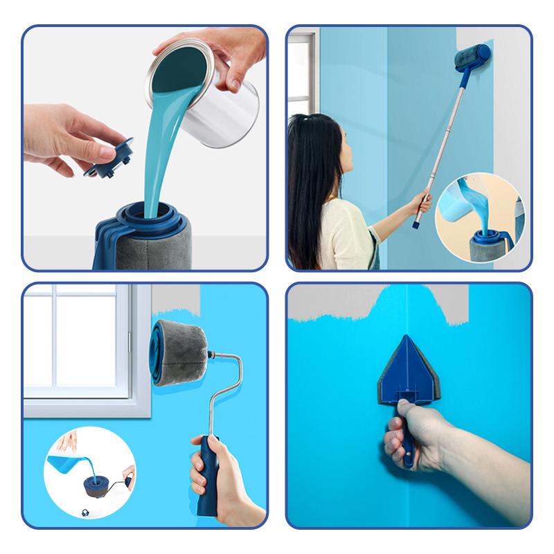 Household Paint Roller High-quality Brush Sponge Roller Brush for Latex Paint 5-in-1 Multi-Functional Paint Brush Set Tools