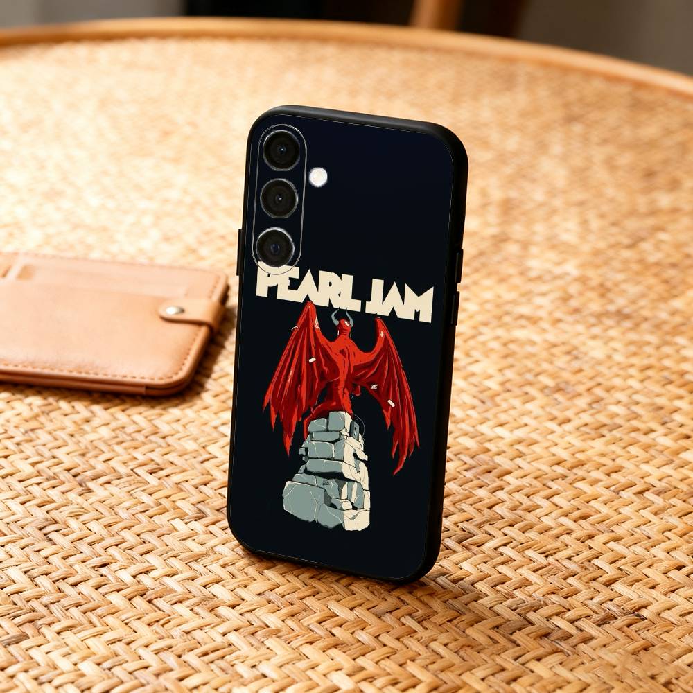 

P-Pearl J-Jam Band Phone Case For Samsung A73,72,71,53,52,51,22,91,80, Soft Black Cover Samsung a40
