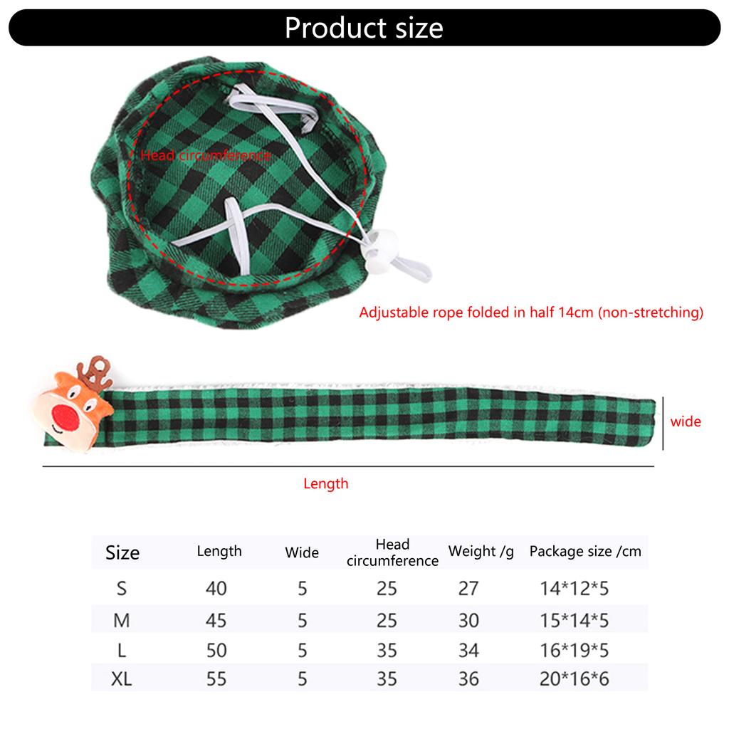 Christmas Pet Costume Dog Cats Christmas Reindeer Hat Headwear Pet Birthday Supply Dog Hat Paids Scarf