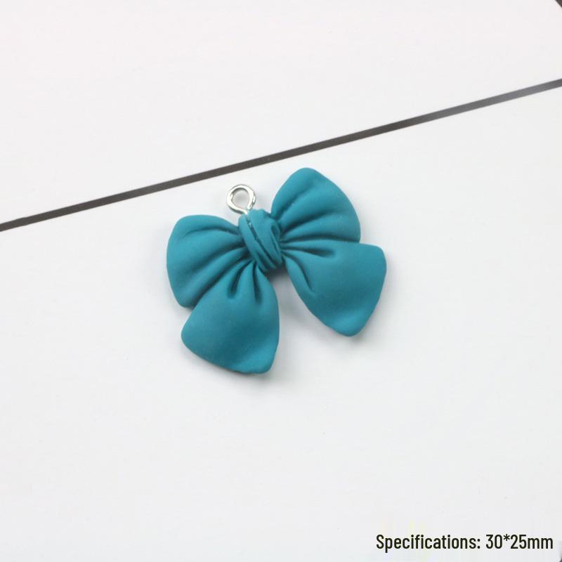 Imitation Fabric Bow Resin Pendant Earrings - DIY Jewelry Accessories