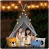 Nukido Children's Teepee Tent With Lights - Gray