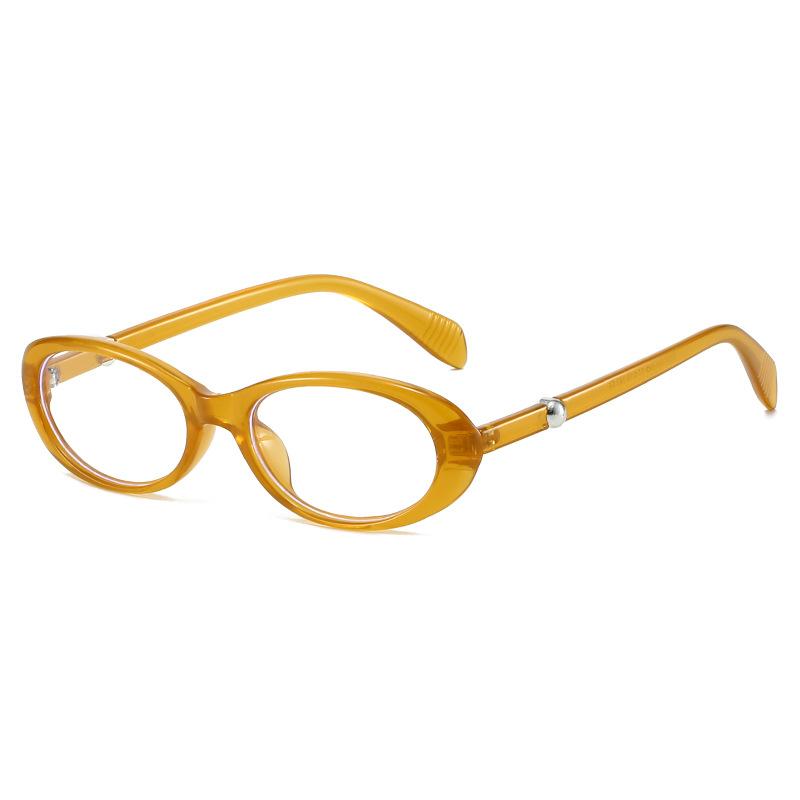 JYL Vintage Oval Sunglasses UV400 Women Pearl Anti-Blue Light Leopard / 20306