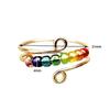 Stainless Steel Rotating Bead Rings Anti Anxiety Ring Adjustable Rotary Anti-stress Rings For Women Men Fashion Jewelry Gift CLE