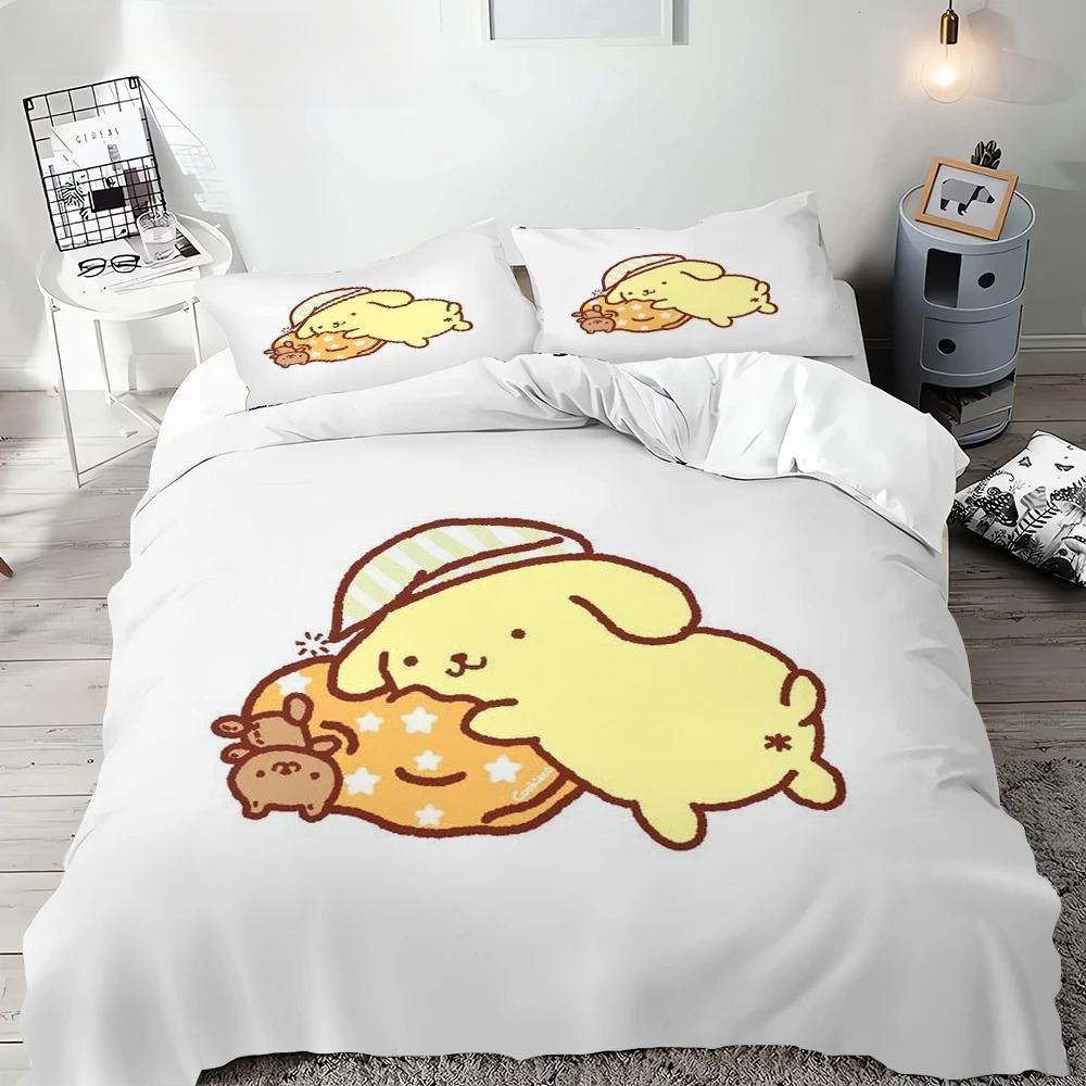 Duvet Cover Pompompurin Pillowcase Quilt Cover Needlework Bedding, Single Bed Double Bed Extra King Size Full Size Bedding Set