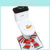 Weihnachtsthema Weihnachtsmann Schneemann Muster Toilettensitzbezug Dreiteiliges Set Für Feiertags-Badezimmerdekor