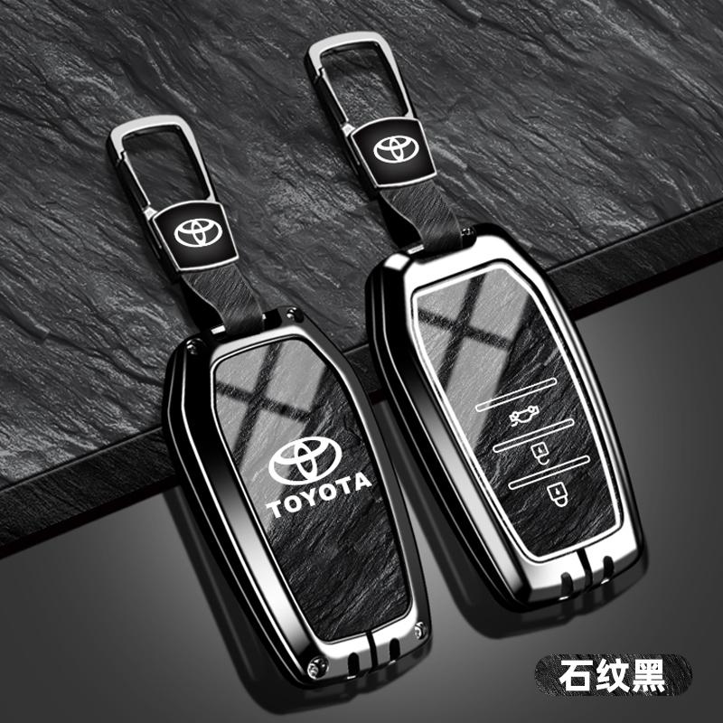 Car Key Case Cover Shell Key holder Bag For Toyota C-HR Hilux Fortuner Land Cruiser 200 Camry Corolla Crown RAV4 2023 2024 2025