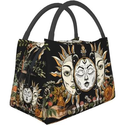 Sun God Mushroom Insulated Lunch Bags for Women Men Reusable Lunch Cooler Bags Tote Box Meal Prep for Work
