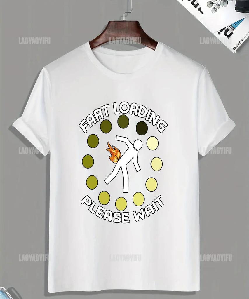 Humor Warning Fart Now Loading Please Stand Back Graphic T-shirt Woman Casual O-neck Loose Tees for Summer Vintage Tops