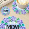 Heat Resistant Silicone Mold Coaster Mould with Unique Rose Flower Pattern Florals Cup Mat Mould for Office Desk