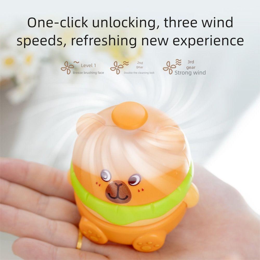 Low Noise Mini Electric Fan Cartoon Personal Desk Fan Portable Cooling Fan Household