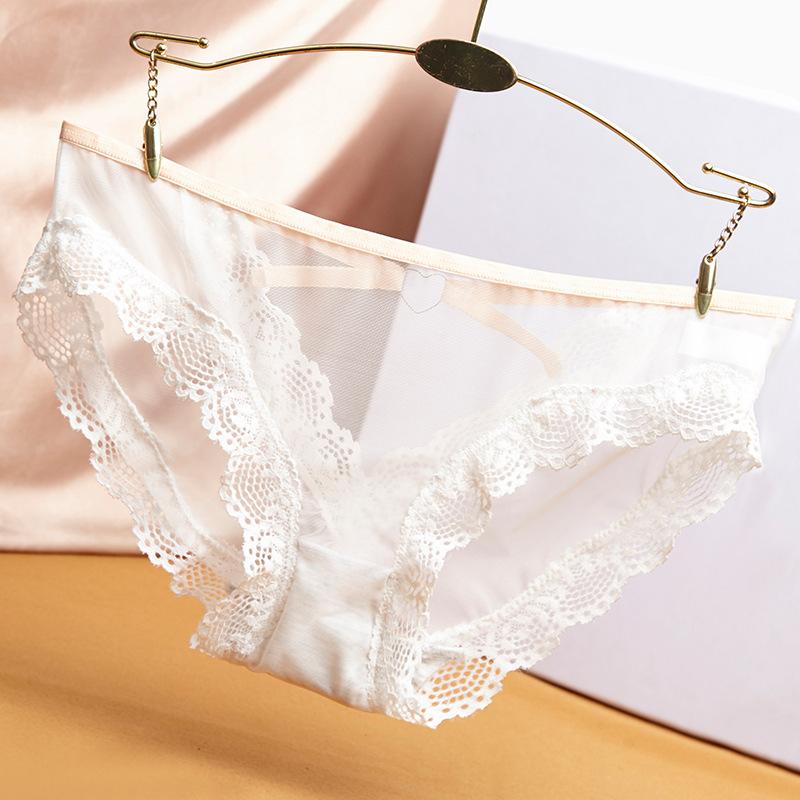 Sommer Damen Slips Hohlspitze Dreieckshose Bedruckt Eis Seide Niedrige Taille Schleife