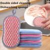 Double Side Dishwashing Sponge Dish Washing Brush Pan Pot Dish Clean Cloth Reusable Kitchen Scouring Pad Home Cleaning Tool