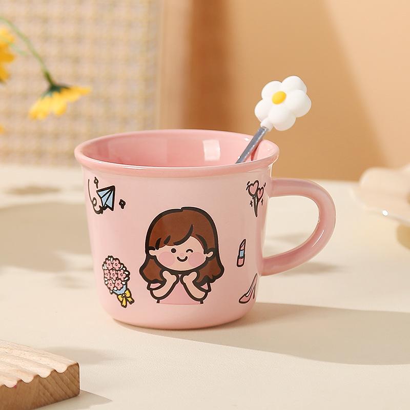 Hrnek pro rodiče a děti, roztomilá sada keramických hrnků, speciální pohár na vodu pro čtyřčlennou rodinu, domácí snídaňový hrnek na mléko pro děti