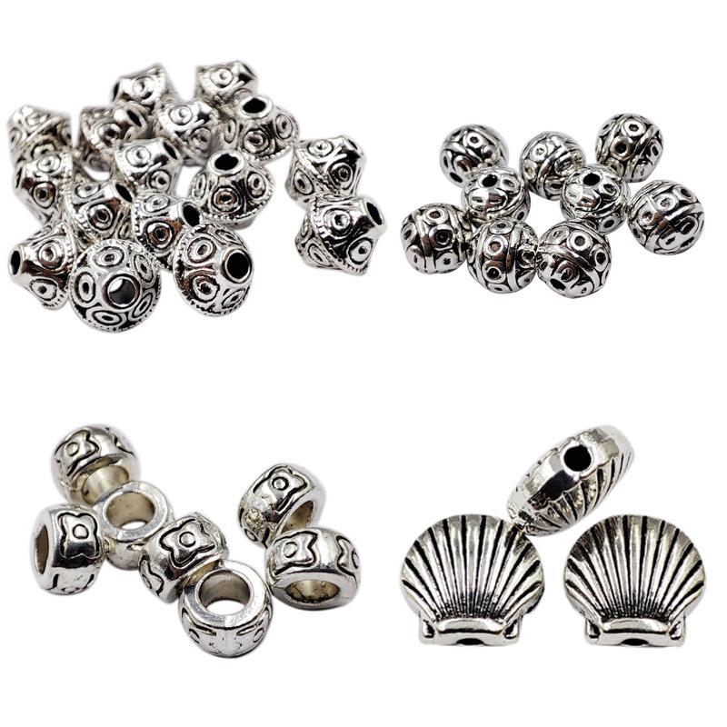 Home Party Supplies Großhandel 10 Stücke DIY Handwerk Legierung Tibetischen Silber Anhänger Halskette Armband Lose Perlen Für Schmuck Machen 5 Stile