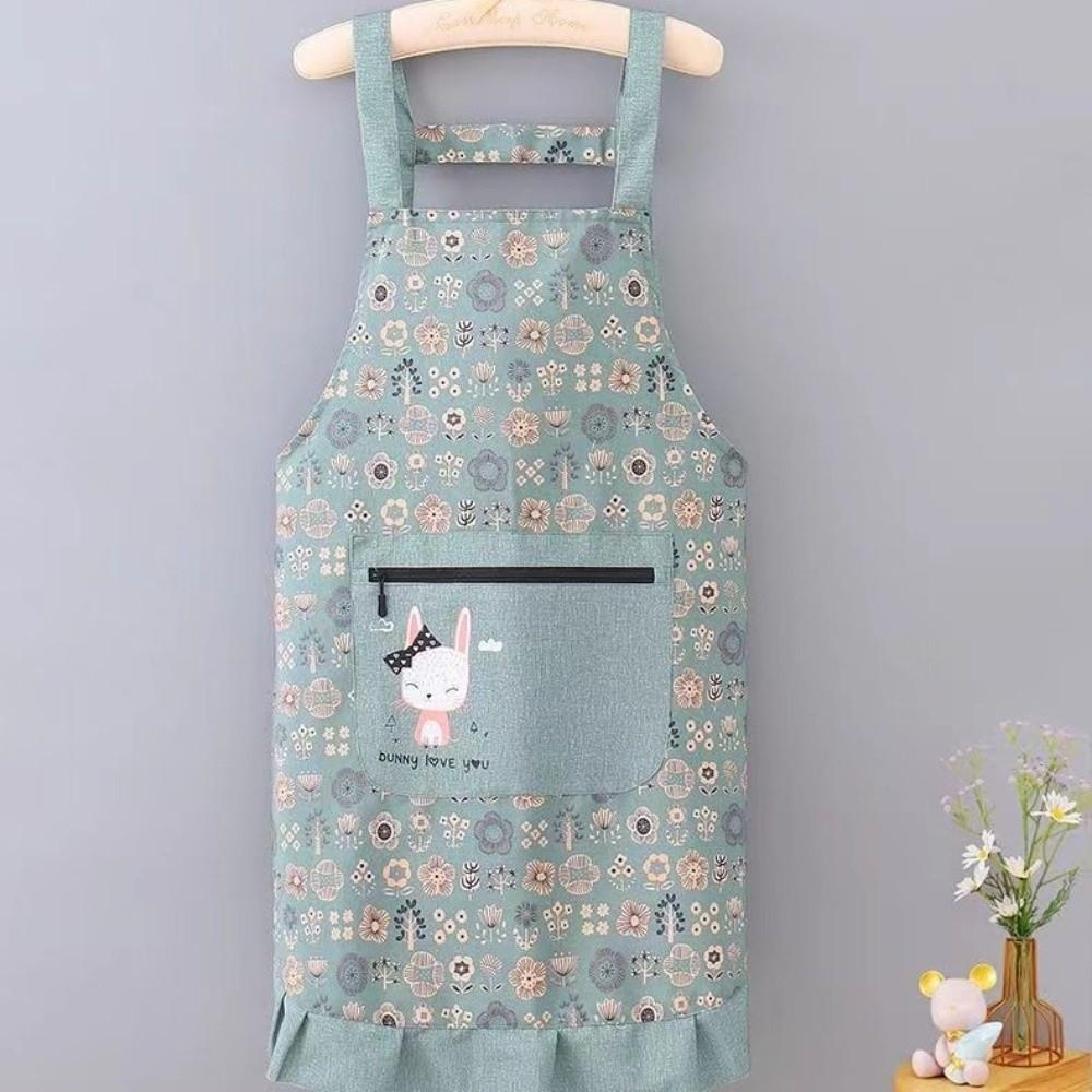New Breathable Flower Kitchen Apron Cotton Korean Style Cooking Smock Wear-resistant Chef Apron for Women Girl
