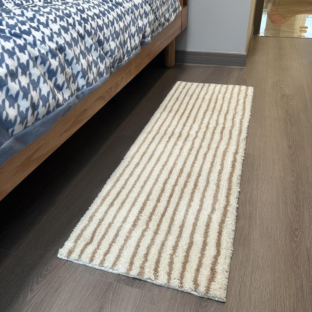 Soft Stripe Geometric Mats household Bathroom Rug Carpet Entrance Floor Anti Slip Pad Aesthetic Plush floor mats Home Room decor