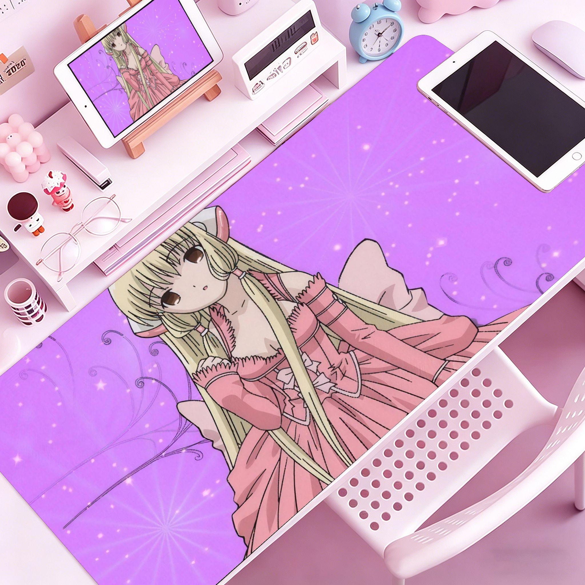 Аниме CChobits Милый Чи Коврик для мыши Нескользящая резина Игровой Баланс Компьютерный коврик Декорация Deskmat Ноутбук Офис Большой 300x800x2mm