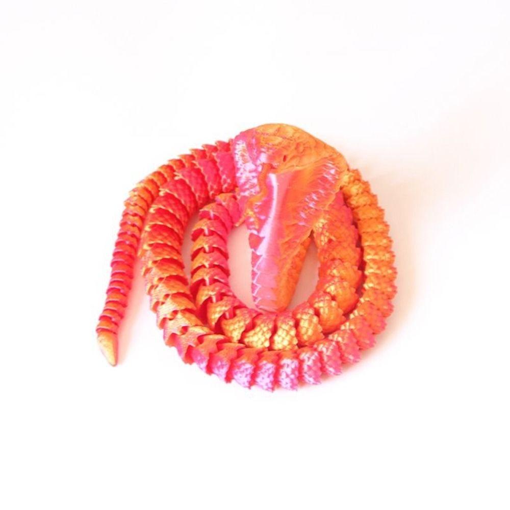 Realistic 3D Printed Snake Multicolor Animal Simulation Model Cobra Ornament  Car Decoration
