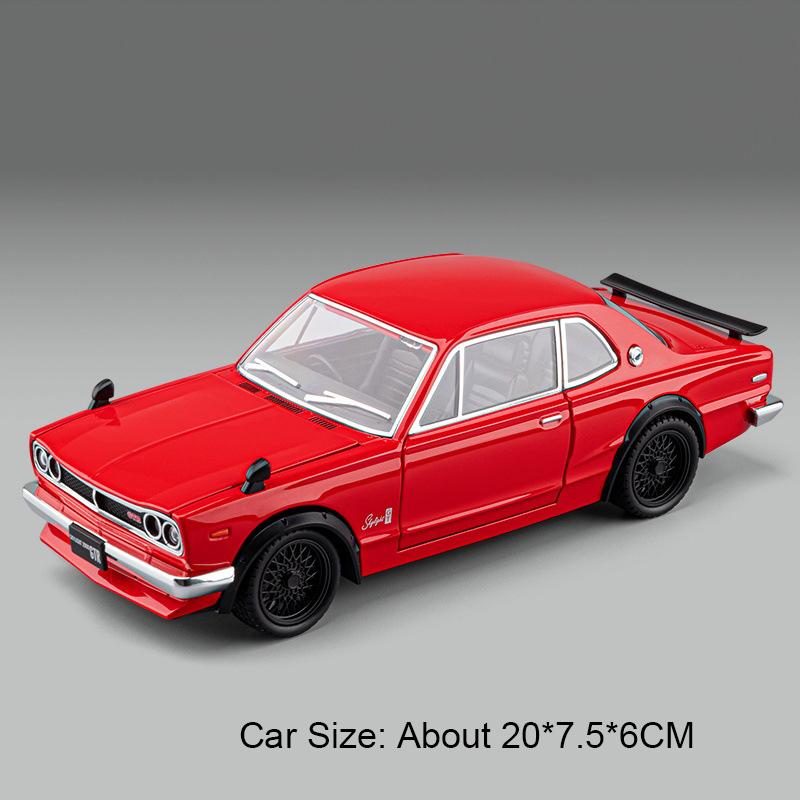 

1:24 Skyline GTR R34 Car Model Alloy Diecast Toy Doors Opened Front Wheel Steering Sound Light Pull Back Cars Boys Collectibles
