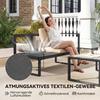 4-Piece Garden Furniture Set, Sofa Set with 2 Two-Seaters, Armless Chair, Coffee Table, for Balcony, Khaki