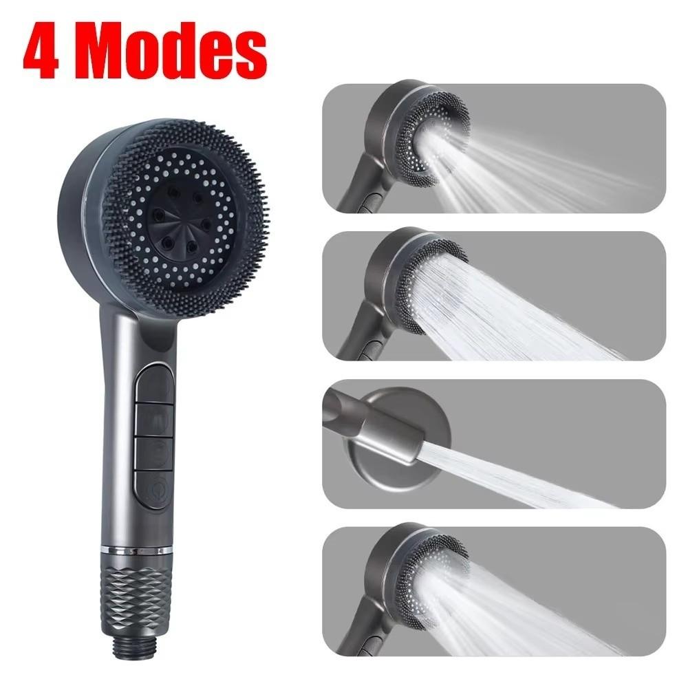 With Filter Shower Head One-Key Stop Water Massage Shower Head Rainfall  Bathroom Accessories