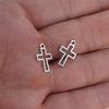 18/48Pcs/Lot Antique Bronze Silvery Cross Charms Hollow Pendants for DIY Jewelry Making