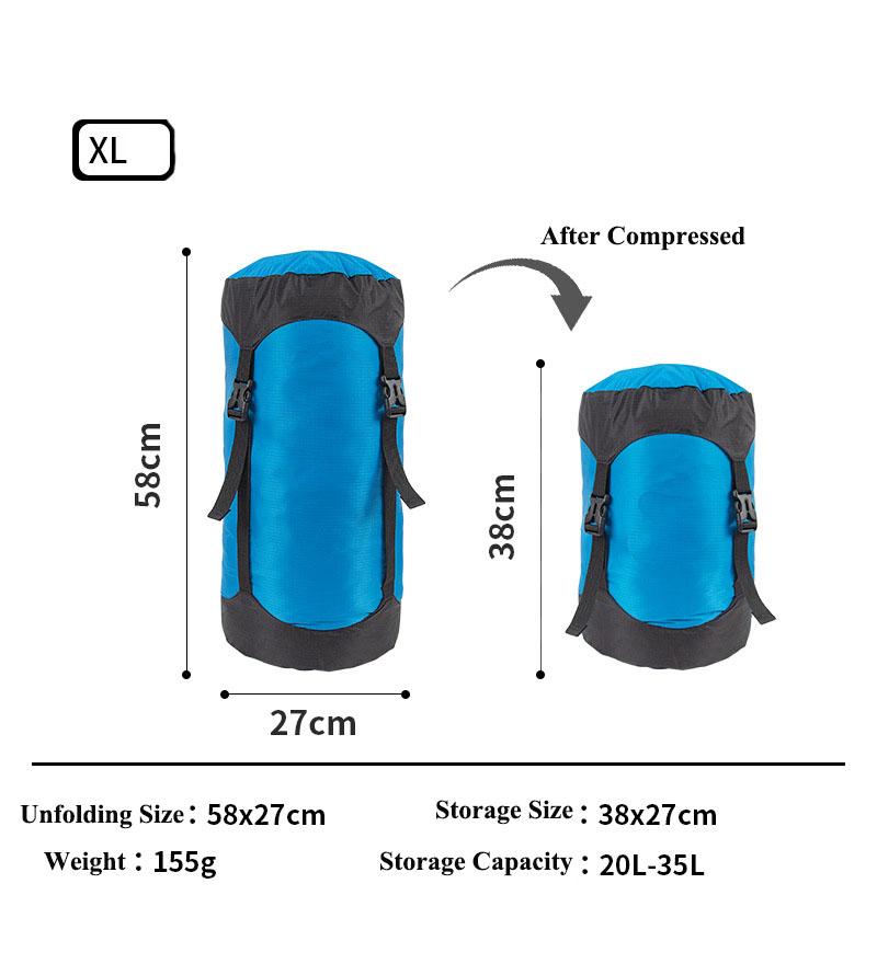 Outdoor Use Water Repellent Sleeping Carryall Compression Stuff Sack Camping Storage Compression Carryall Sack for Backpacking Travel Hiking