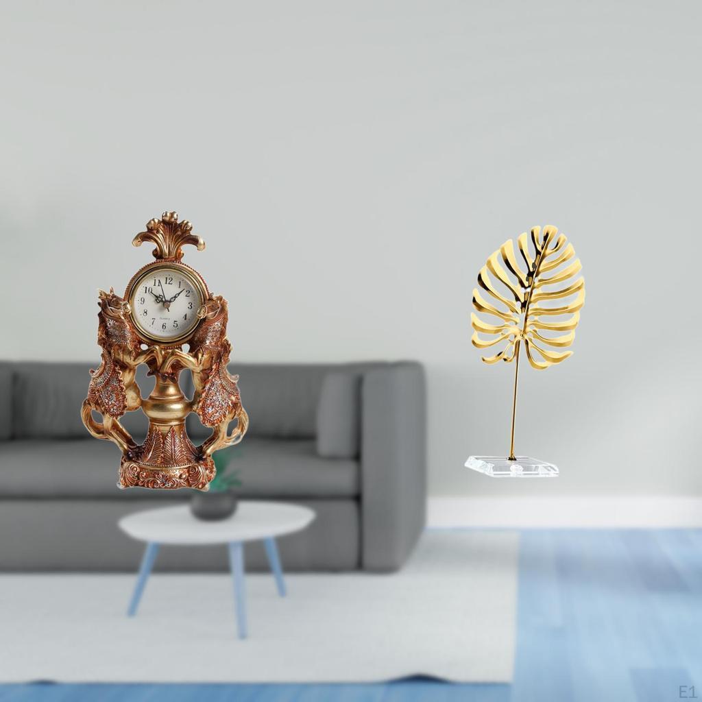 Equestrian Timepiece Sculpture Artistic Animal Clock And Metal Figurine for Room Desk Bookshelf