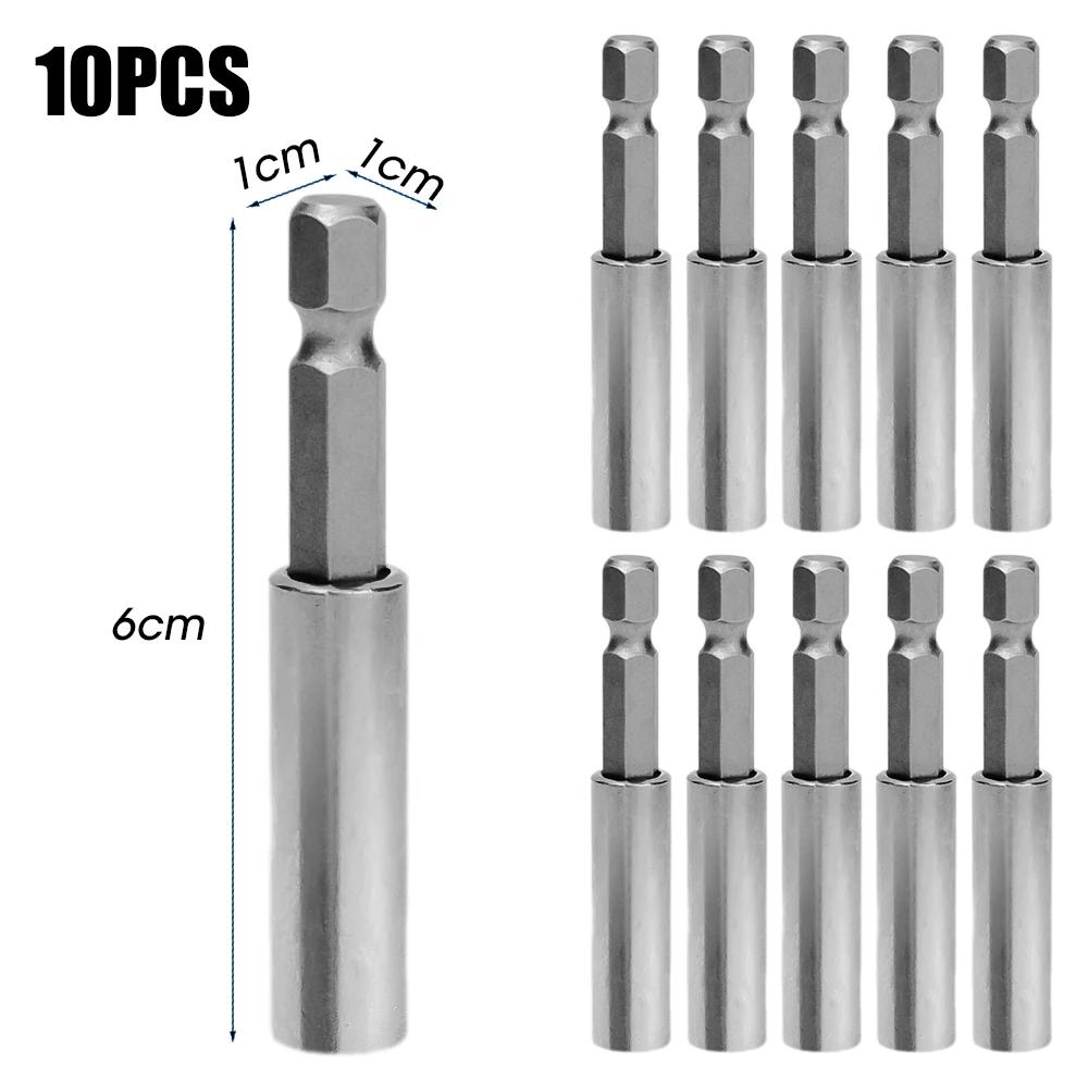60mm 1/4in Hex Shank Magnetic Screwdriver Extension Rod Bars Holder Electric Drill Bit Adapter Quick Change Hand Tool Parts