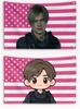 Arazzo Bandiera Americana di Leon Kennedy Personaggio del Gioco Arte da Parete Decorazione Stanza Gamer Appeso a Parete per Camera da Letto Dormitorio Garage Decorazione Casa