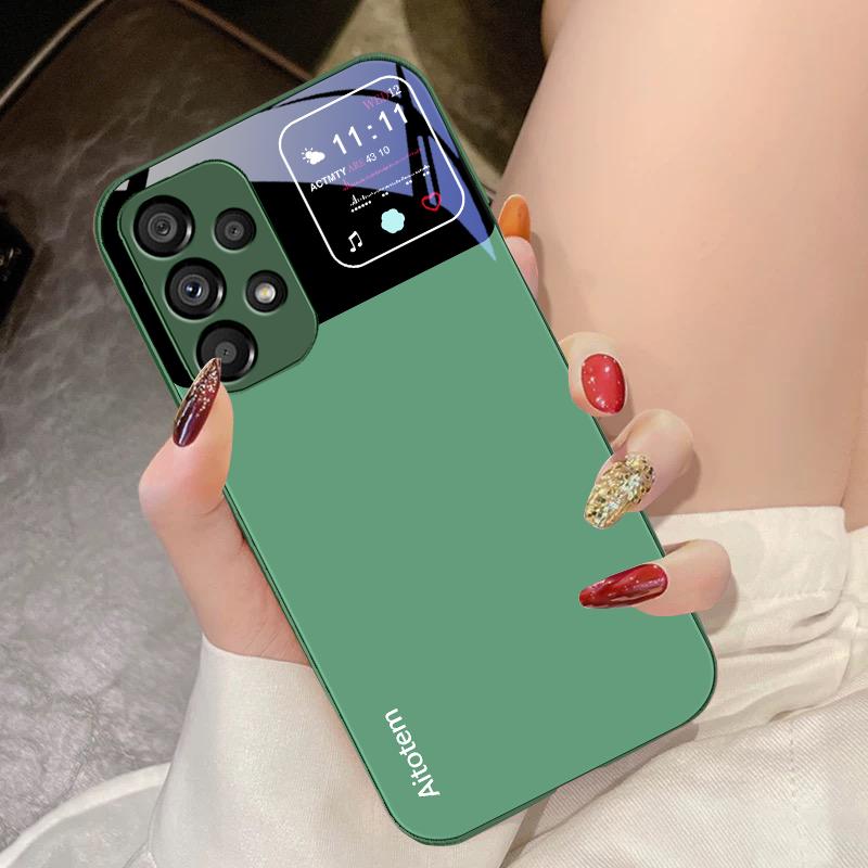 Tempered Glass Phone Case For Samsung Galaxy S10 4G S20 11E 30 S21 21Fe 22 Pro S23 Ultra 5G S8 S9 Liquid Large Window