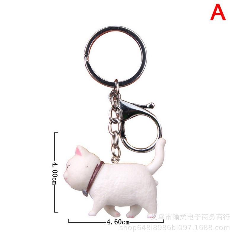 Cartoon Bow Cute Cat Keychain Bag Car Pendant Accessories Gift Creative Handmade Decoration Women KeyRing Car Trinket