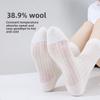 5 Paires Chaussettes Bouclettes d'Été Fines pour Femmes Chaussettes en Laine Chaussettes d'Été Fines Respirantes Thermostatiques Mi-mollet Chaussettes en Laine