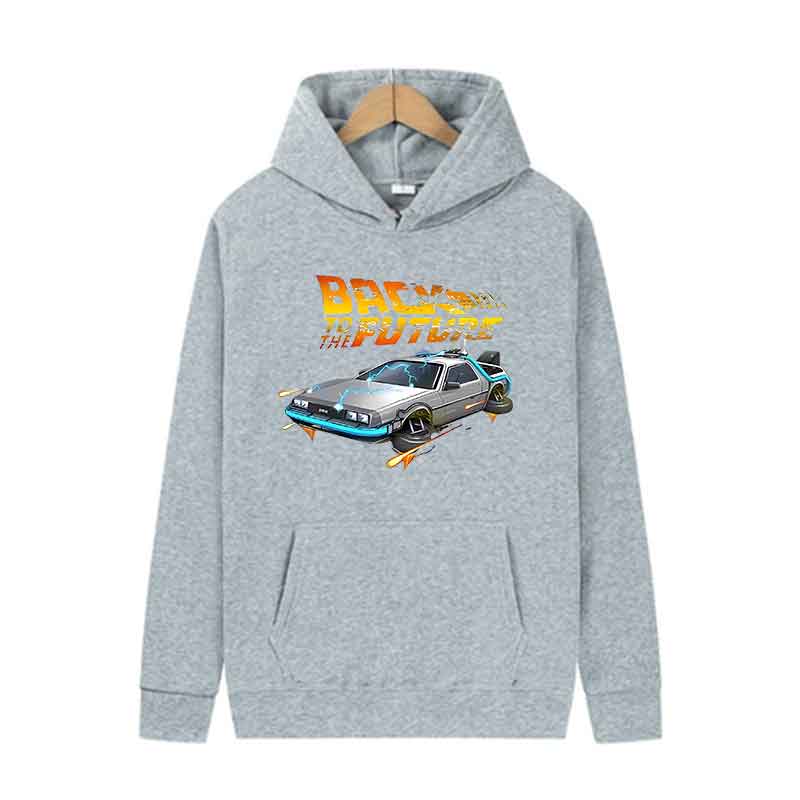 Back To The Future Retro DeLorean Auto Print Hoodie Langarm Oberteile Herren Lässig Streetwear Pullover Frühling Herbst Unisex Kleidung