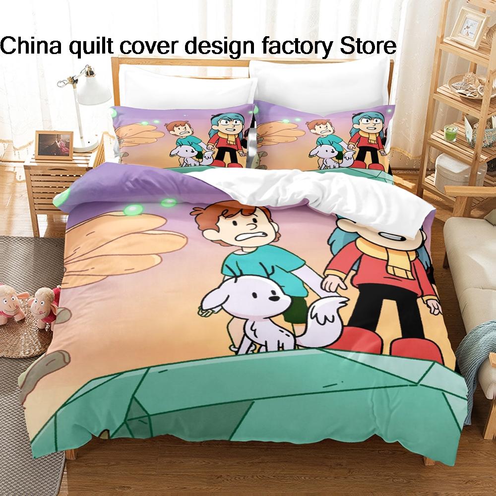 Cute Hilda and Friends Bedding Set 3D Printed Duvet Cover Pillowcase For Kids Bedroom Home Textile Twin Full Queen King Size