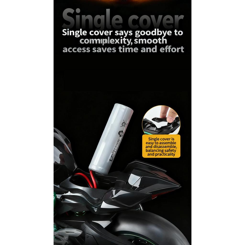 1/9 Kawasaki Ninja H2R with Spray Alloy Motorcycle Model Toy Vehicle Collection Sound and Light Off Road Autocycle Toys Car