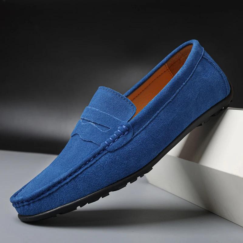 Mocasines de Cuero de Alta Calidad para Hombre Zapatos Casuales Slip on para Hombre Moda Flats Zapatos de Conducción para Hombre Mocasines Diez Colores Talla 38-47