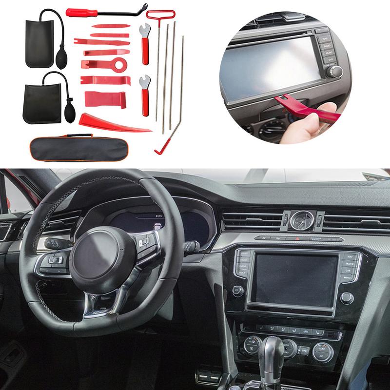 Gereedschap met lange reikwijdte Auto-uitsluiting 18 STuks Garagedeur Haak Auto Noodhaak Automobiele Gereedschapskisten Gereedschap voor Ontgrendeling op Lange Afstand