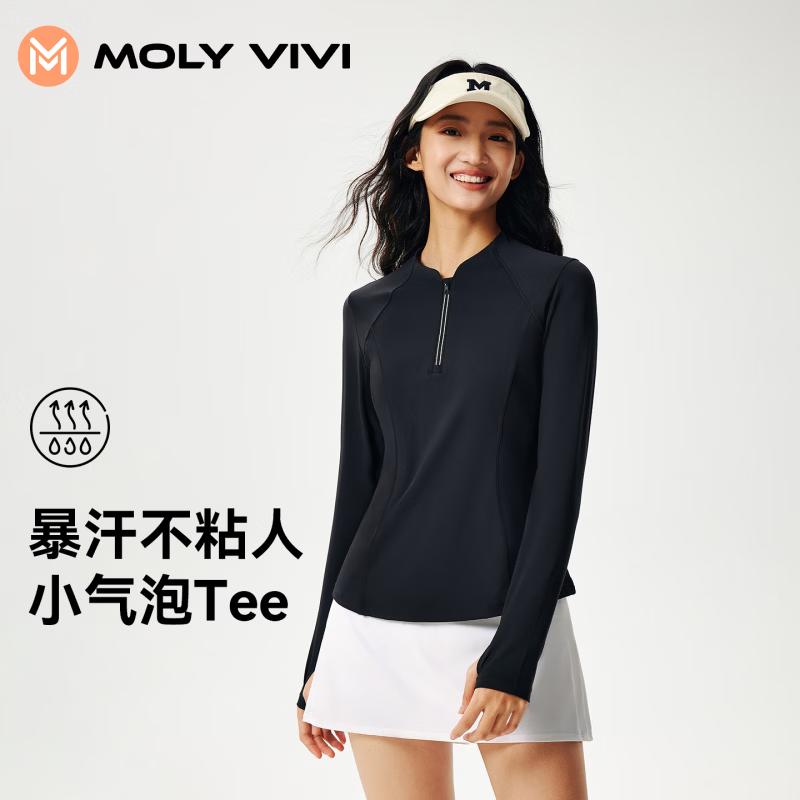 MOLY VIVI Women s Small Bubble Quick-Dry Long Sleeve Athletic Tee M