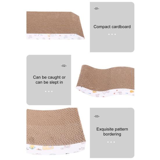 Cat Scratching Post No-Shedding High-Density Corrugated Paper Wave Shape Design Household Cat Scratcher