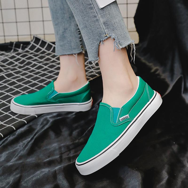 2025 Autumn Women's Slip-On Canvas Shoes - Korean Style Casual White Sneakers