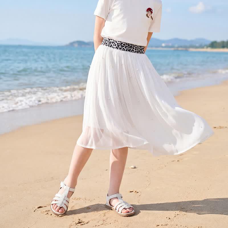 Montagut Girls  Summer Leopard Print A-Line Skirt 150
